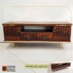 میز ال سی دی جدید شیاری پایه فلزی دوکشو - Image 6