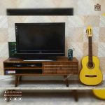 قیمت میز تلویزیون آمریکایی نما وکیوم پایه چوبی - Image 2