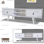 میز تلویزیون و میز تی وی آماندا پایه چوبی - Image 5
