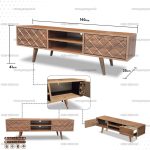 فروش میز تلویزیون آماندا وکیوم سایز 140 سانت پایه چوبی - Image 7