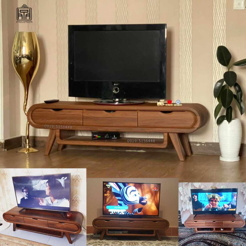 مدل میز تلویزیون 3 بعدی موج رادیویی بیضی وکیوم ام دی اف - Image 7