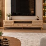 میز ال ای دی و میز تی وی جدید مدل ماهور پایه چوبی - Image 5