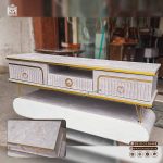 میز تلویزیون مدرن ونوس طرح سنگی پایه فلزی نما ام دی اف - Image 2