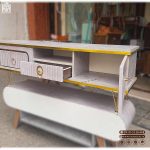 میز تلویزیون مدرن ونوس طرح سنگی پایه فلزی نما ام دی اف - Image 3