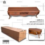 میز ال سی دی و میز تلویزیون طرح پیچک دو کشو تمام ام دی اف - Image 4