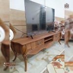 میز ال سی دی و میز تلویزیون طرح پیچک دو کشو تمام ام دی اف - Image 10