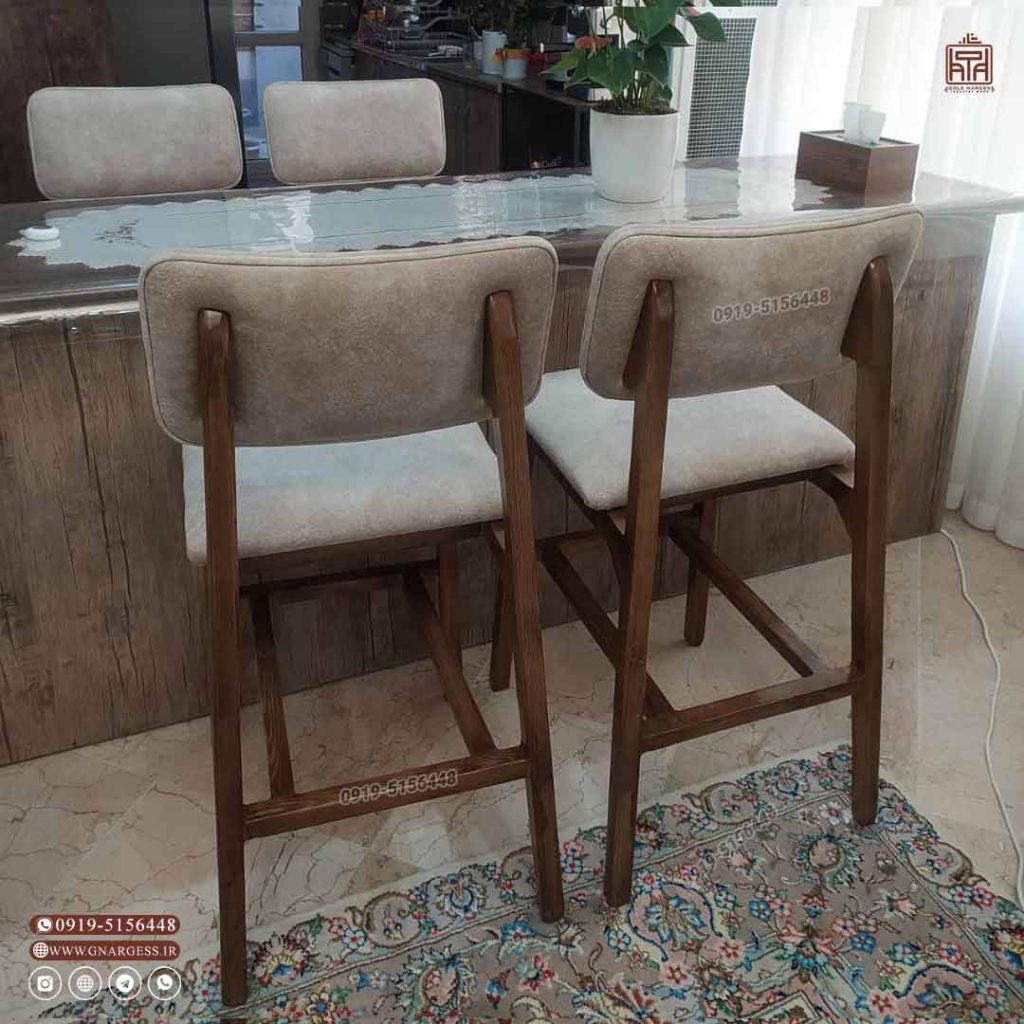 صندلی اپن و کانتر چوبی پرومکس طرح پانیذ مبلی - Image 11
