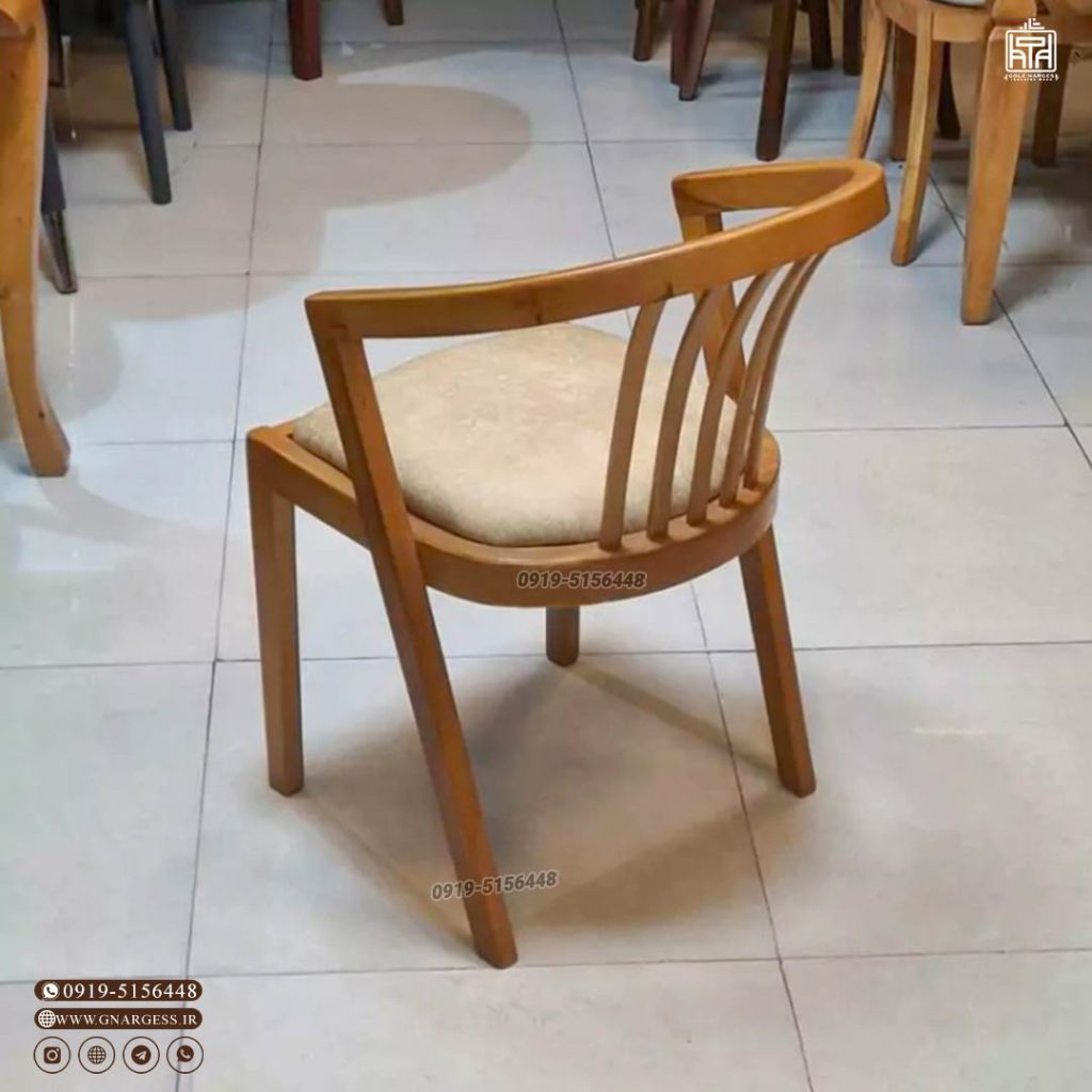 صندلی ناهارخوری دسته دار سبدی از کلاف چوب راش - Image 10