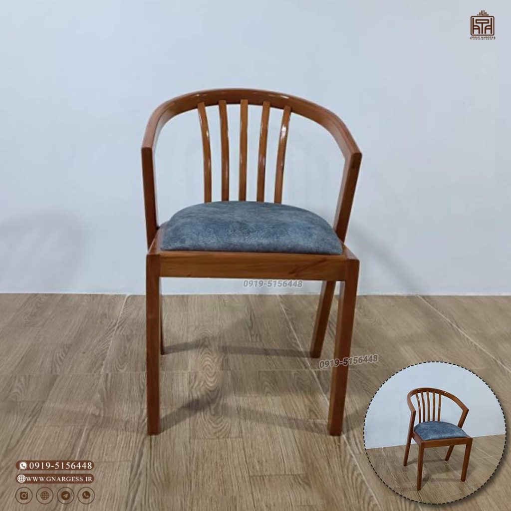 صندلی ناهارخوری دسته دار سبدی از کلاف چوب راش - Image 3