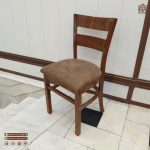 صندلی چوب راش مدل دو تیره پهن تاج چوب