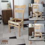 صندلی چوب راش مدل دو تیره پهن تاج چوب - Image 9