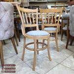 صندلی لهستانی خراطی تشک دار مبلی چوب راش